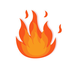 Vector of burning fire, flat design vector
