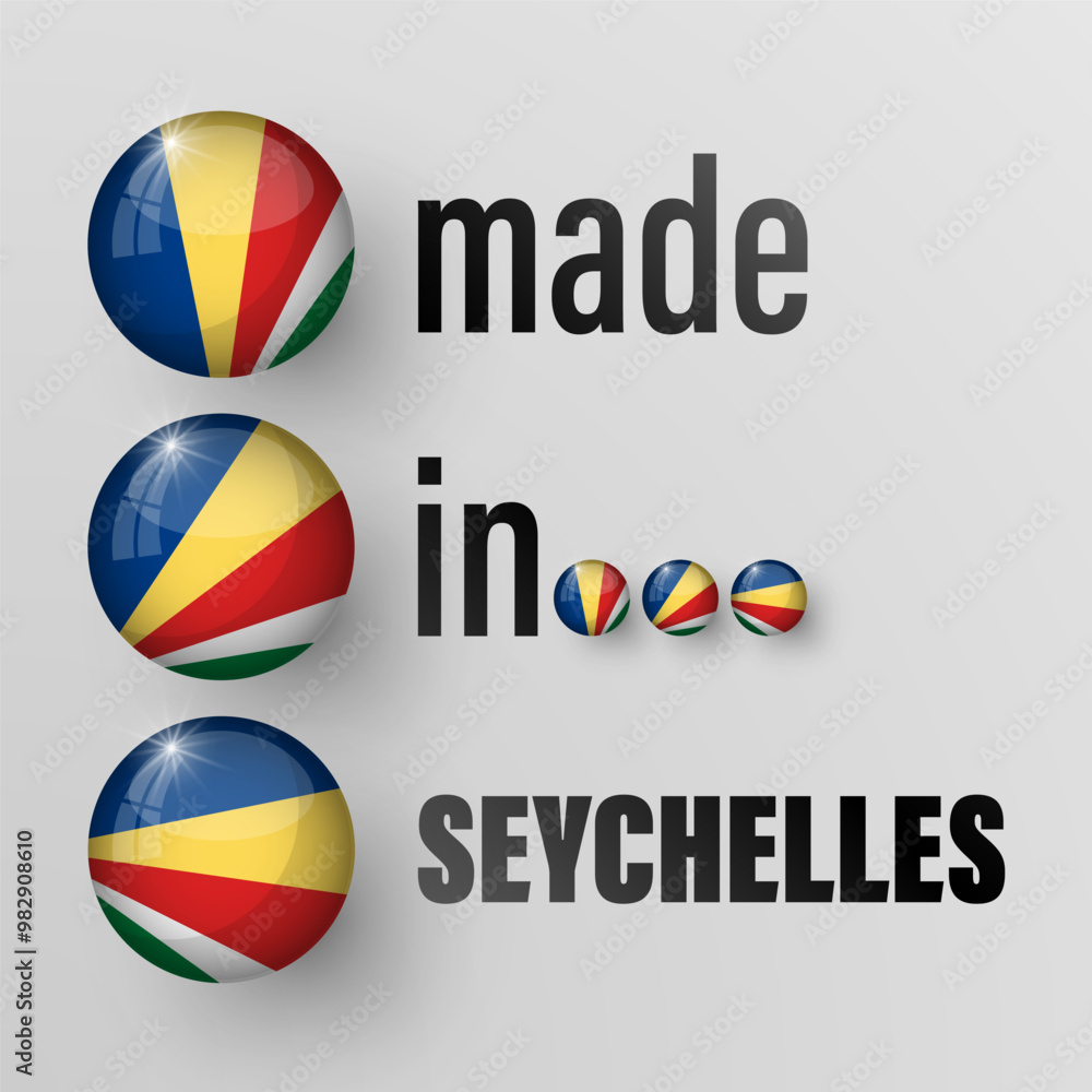 Aufkleber made in seychelles graphic and label. element of impact for the use you want to make of it.