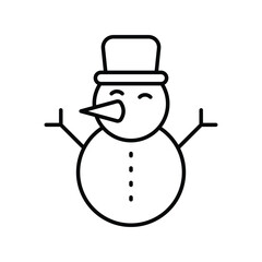 snowman line icon with white background vector stock illustration