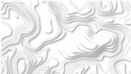Abstract 3D background creative pattern in illustration with white color design in papercut.Topographic canyon geometric map relief texture with curved layers and shadow. Abstract realistic papercut