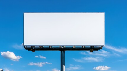 Obraz premium Blank Billboard Against a Clear Blue Sky