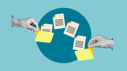 Sending of document on internet. Data transfer, Transfer file of data between folders and Backup...