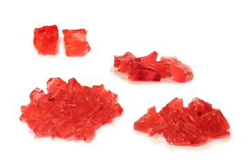 Fototapeta premium Sweet fruit jelly dessert isolated on a white background.
