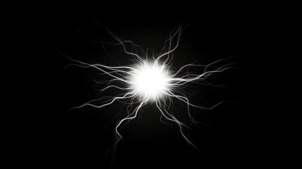 Digitally Rendered Static Electricity Symbol in Modern Minimalist Style on Black Background