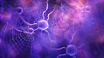 violet spider webs illustration or violet cobwebs illustration
