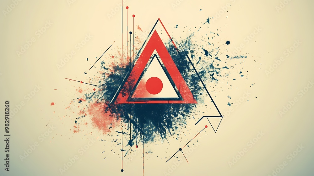 Aufkleber electrifying graphic design of static electricity symbol with abstract geometric patterns on light b