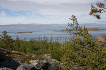 Russia Arkhangelsk region Kuzova archipelago on a cloudy summer day