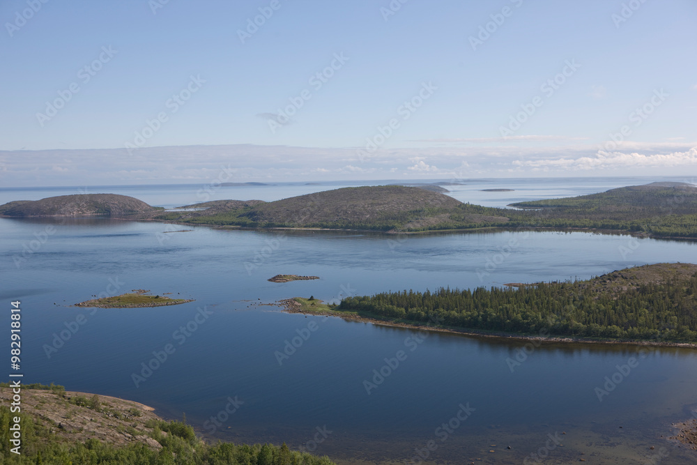 Wall mural Russia Arkhangelsk region Kuzova archipelago on a cloudy summer day