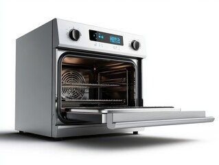 Modern Stainless Steel Oven with Open Door