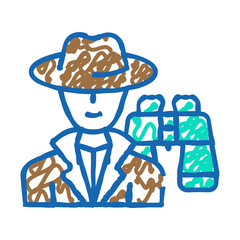 detective worker doodle icon sketch vector. detective worker sign. isolated symbol illustration