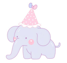 Naklejka premium PNG Birthday elephant drawing animal mammal.