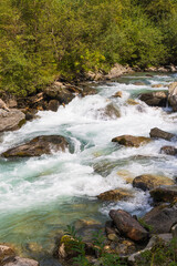 Fototapeta premium Hiking near the Riva waterfalls - Italy