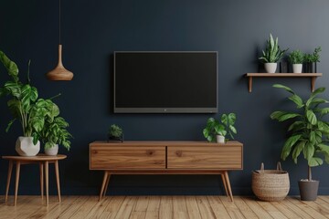 Modern Living Room Interior with Television Cabinet and Stylish Furniture