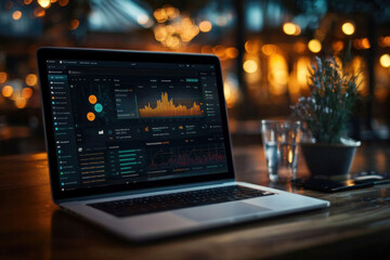 A social media advertising dashboard showing key performance indicators, optimized campaigns, and customer insights