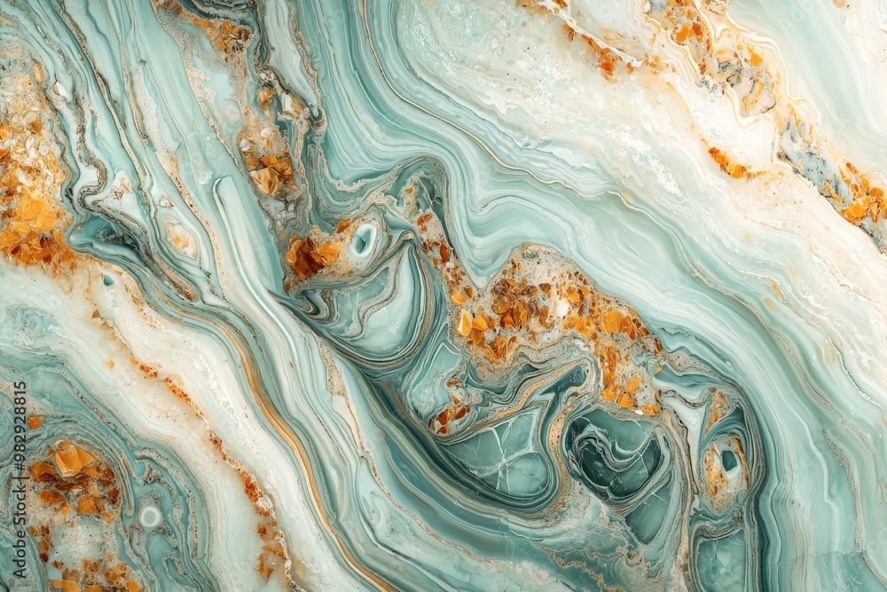 Poster mesmerizing close-up swirls of abstract marble patterns on floor