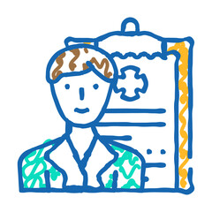 doctor worker doodle icon sketch vector. doctor worker sign. isolated symbol illustration