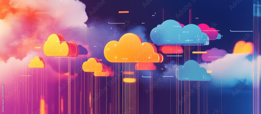 Poster cloud computing concept design