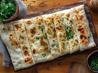 A Gözleme. The most popular Turkish dishes. Thin, savory Turkish flatbread stuffed with fillings...