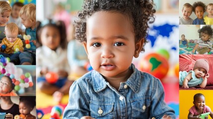 A Variety of Diverse Children Are Engaged in Fun and Creative Play Activities with Brightly Colored Toys