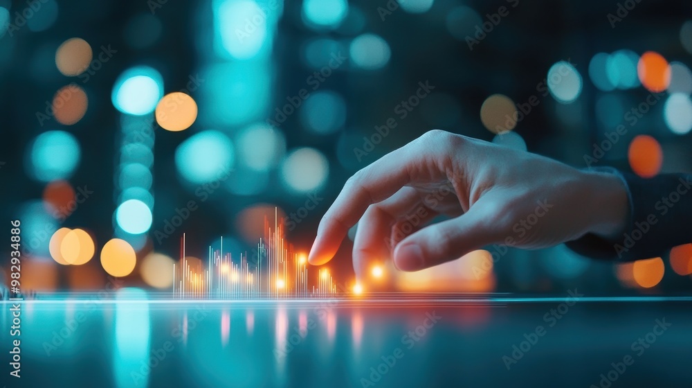 Poster a group of financial professionals discussing investment strategies and analyzing market trends with