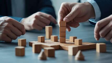 Business Strategy Wooden Blocks Game