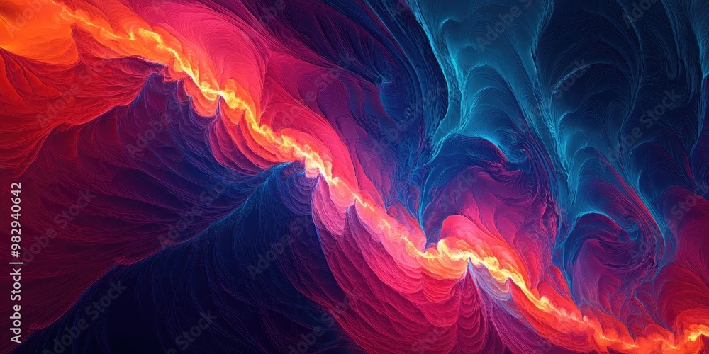 Poster abstract fractal background featuring 3d rendering techniques