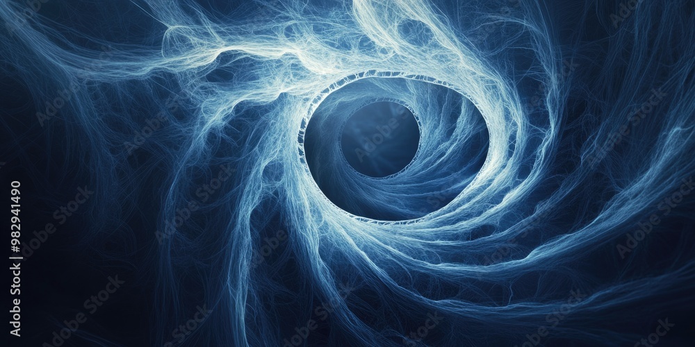 Poster abstract fractal design element representing physical processes and concepts of quantum theory inclu
