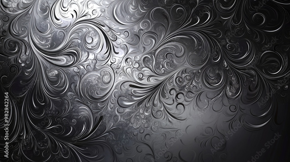 Poster abstract vector background featuring dark silver and gray doodles on a blurred gradient backdrop ide