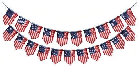 Obraz premium Patriotic American USA Flag Decorative Hanging Garland for Independence Day Celebration