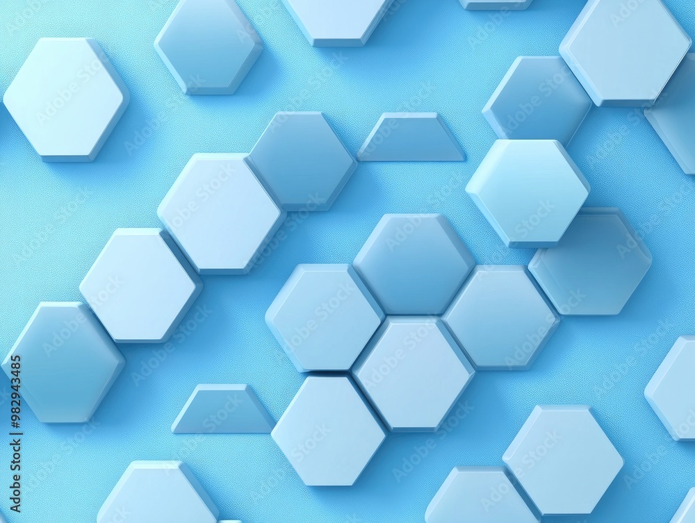 Poster abstract hexagonal shapes against a blue background raster image 3d effect suitable for business con