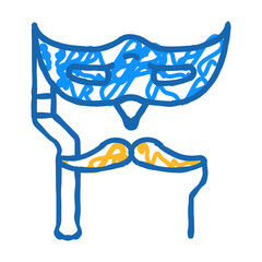 facial mask for birthday masquerade doodle icon sketch vector. facial mask for birthday masquerade sign. isolated symbol illustration