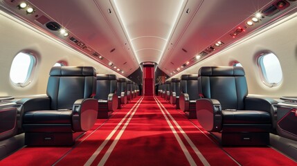 Fototapeta premium red carpet inside a jet