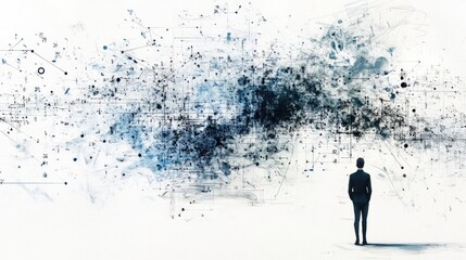 Surreal illustration created using mathematical formulas on a white background