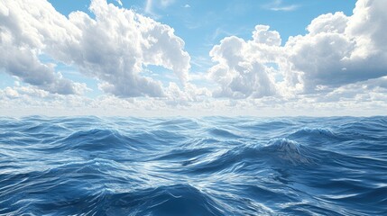 Vast seascape under a dramatic sky digital artwork in 3D