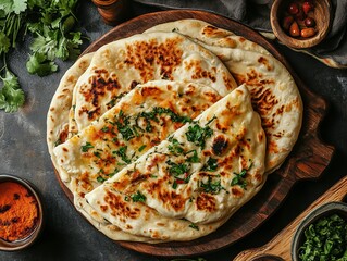 A Gözleme. The most popular Turkish dishes. Thin, savory Turkish flatbread stuffed with fillings like cheese, spinach, meat, or potatoes, cooked on a griddle.