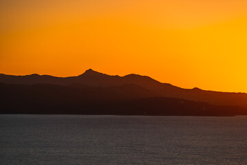 sunset in the mountains