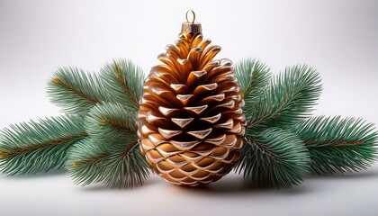 Here is the image of the fancy Christmas pine cone ornament for 2025 on a white background 