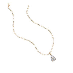 Gold chain with diamond pendant in realistic watercolor style. Isolated jewelry illustration for website design, fashion magazines, presentations, jewelry design courses