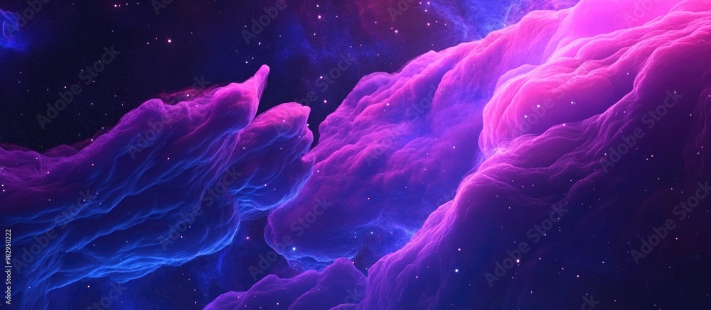 Poster cosmic nebula in a galaxy abstract space background 3d