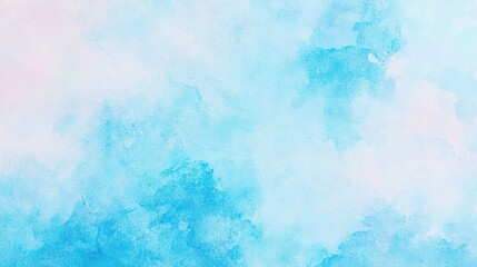 Obraz premium A serene blue watercolor texture featuring soft clouds, ideal for backgrounds and artistic projects.