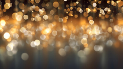 Obraz premium Blur bookeh gold lights or flashes on a gray color background