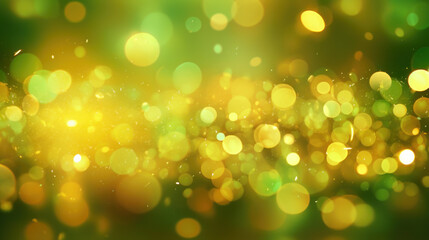 Fototapeta premium Blur bookeh gold lights or flashes on a lime color background