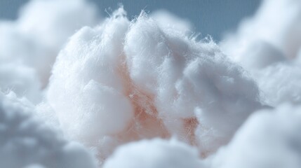 A macro shot of GMO cotton fibers being harvested, the enhanced texture and vibrant whiteness suggesting genetically optimized growth and quality.