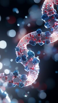 A molecular view of DNA repair mechanisms, with enzymes actively repairing damaged DNA strands to maintain genetic stability.
