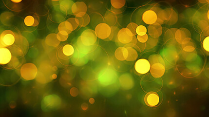 Obraz premium Blur bookeh gold lights or flashes on a olive green color background