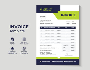 Obraz premium Minimal Corporate Invoice Design Template Creative Business Stationery Design