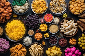 Assorted Indian Snacks and Sweets for Diwali Feast