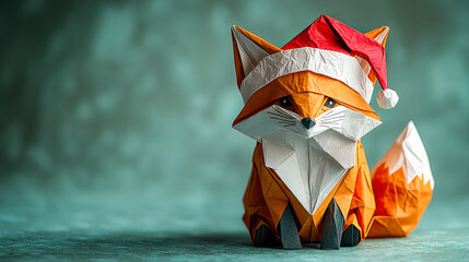 Paper fox with Christmas theme and festive design