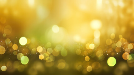 Obraz premium Blur bookeh gold lights or flashes on a light lime color background