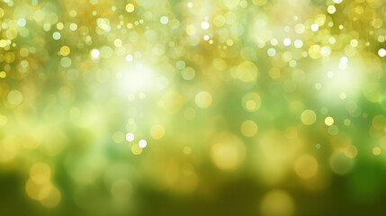 Obraz premium Blur bookeh gold lights or flashes on a light green color background